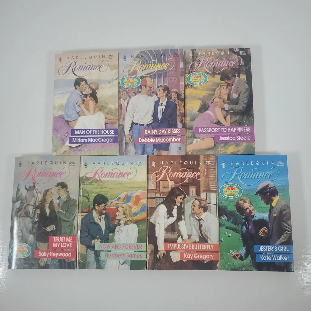 Harlequin Romances Vintage Books 1990. Various Authors. Lot Of 7